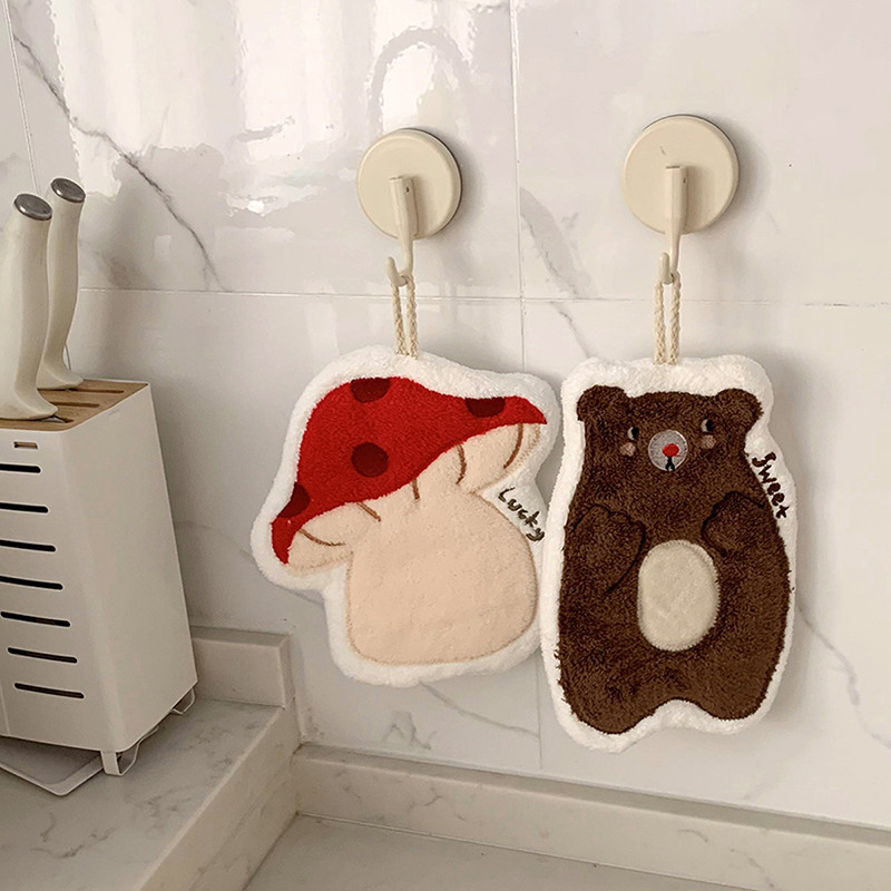 Cute House Shape Towels Soft Double Layered Hanging Towels Fashion Hand Drying Wipes