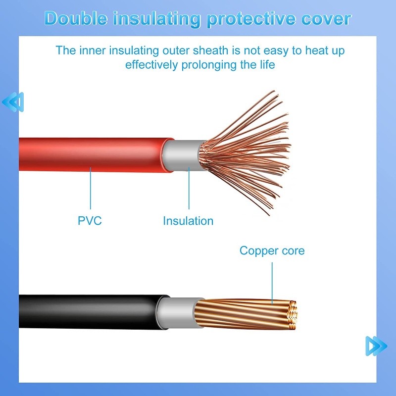 1Pair Solar Panel Extension Cable Wire with MC4 Female and Male Connector — view 3