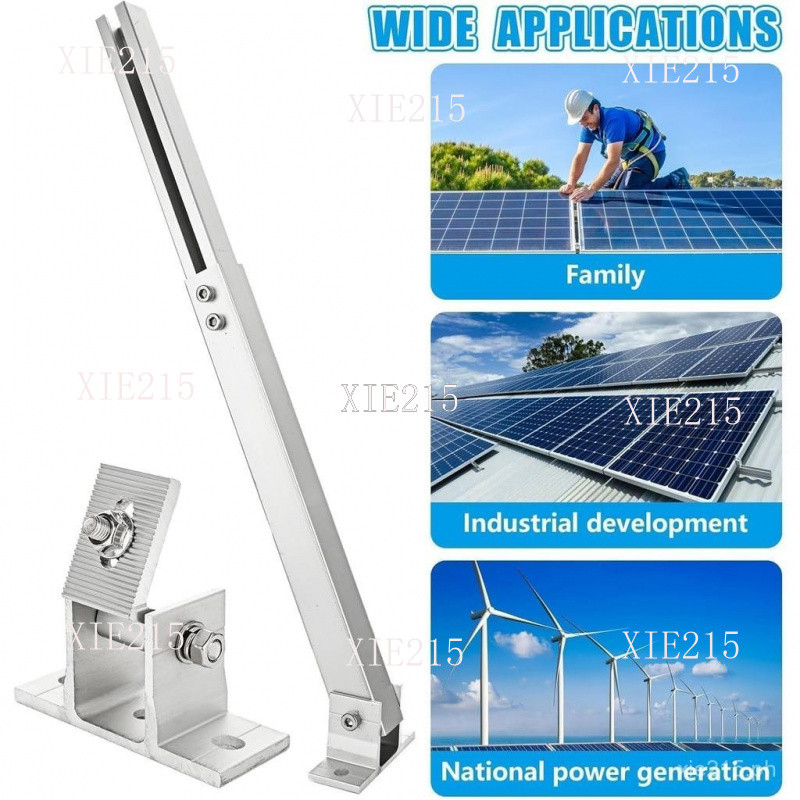 Adjustable Solar Panel Tilt Mount Brackets for 100W-600W Solar Panels 15-30 Degrees RV Roof Flat Surface Aluminum Mounting Set — view 7