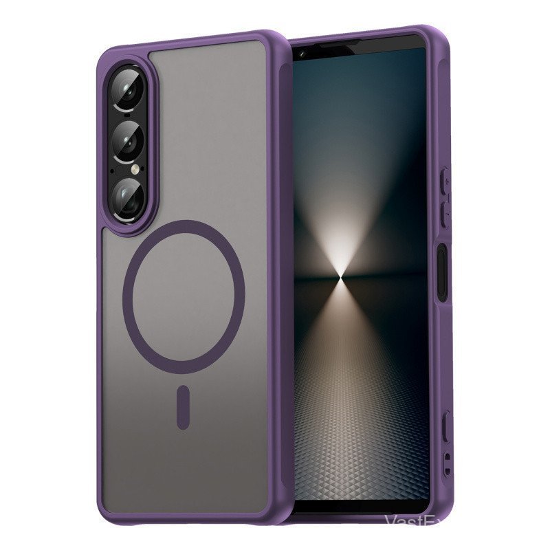 Skin Friendly Matte Mangetic Wireless Charging Translucent Phone Case For Sony Xperia 1 VII Full Lens Protectin Slim Hard Shockproof Back Cover