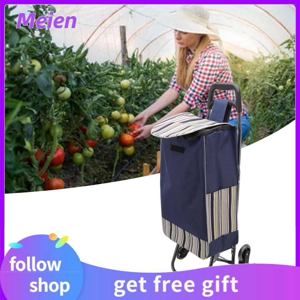 Meien Shopping Cart Pull Cord Closure Practical Large Carrying Capacity Foldable for Buy Vegetables