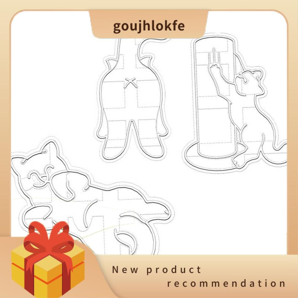 goujhlokfe Plastic Cat Mold Kitty Butt Shape DIY Biscuit Cookie Mold Stamp Bakeware DIY Biscuit Hand Mold Baking Supplies