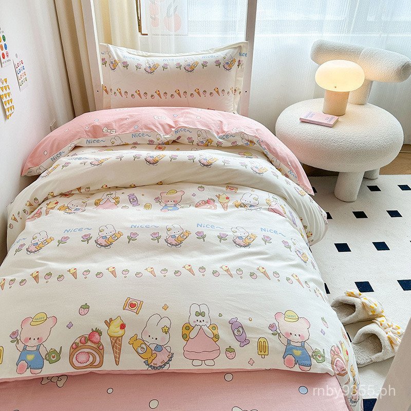 Pink full-size bunk bed for girls, four-piece bedding set1MiMian girl's mother1.3535 4HV1 - Image 4