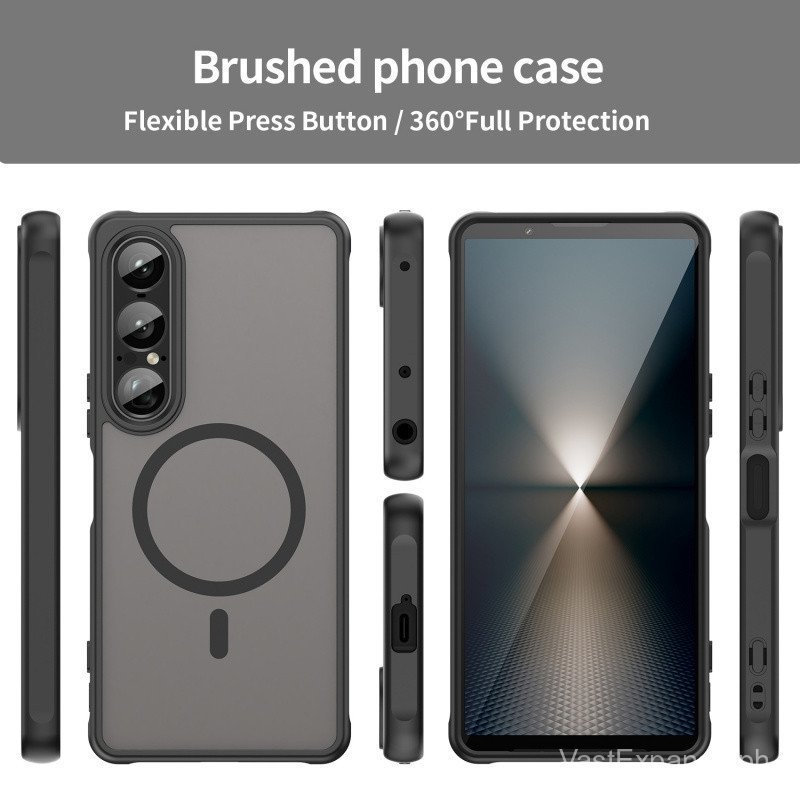 Skin Friendly Matte Mangetic Wireless Charging Translucent Phone Case For Sony Xperia 1 VII Full Lens Protectin Slim Hard Shockproof Back Cover - Image 3
