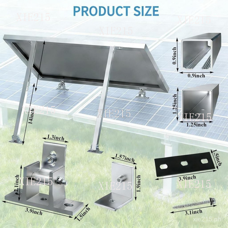 Adjustable Solar Panel Tilt Mount Brackets for 100W-600W Solar Panels 15-30 Degrees RV Roof Flat Surface Aluminum Mounting Set — view 3