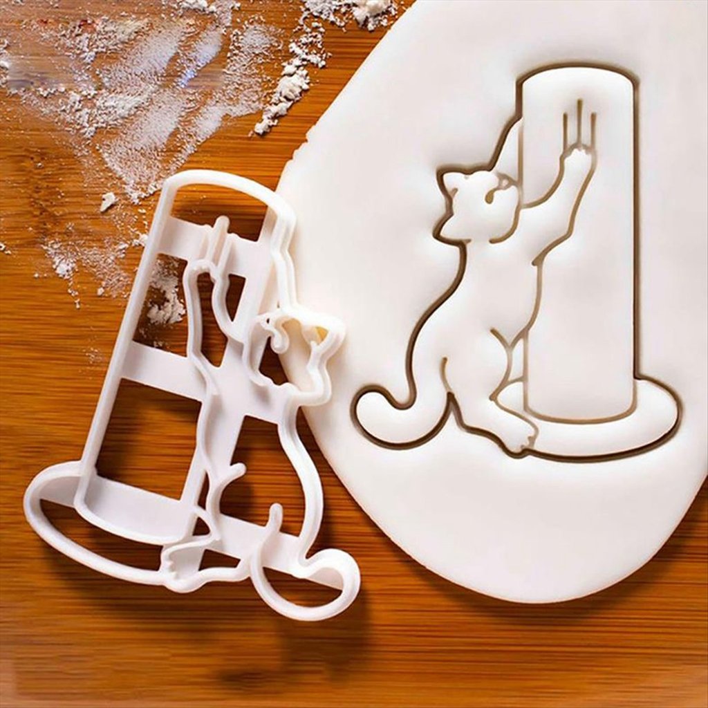 goujhlokfe Plastic Cat Mold Kitty Butt Shape DIY Biscuit Cookie Mold Stamp Bakeware DIY Biscuit Hand Mold Baking Supplies - Image 2