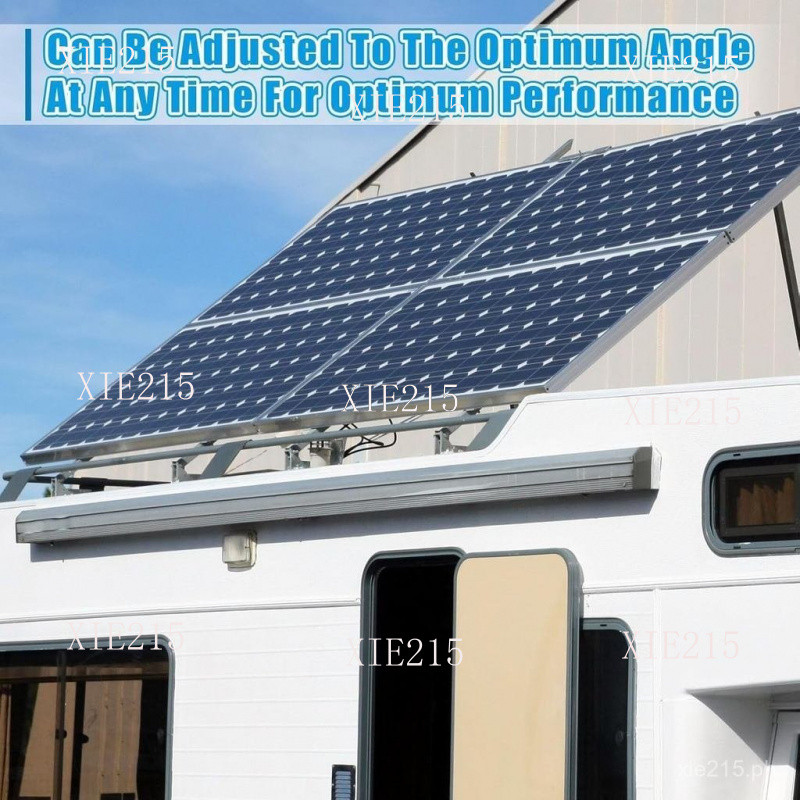 Adjustable Solar Panel Tilt Mount Brackets for 100W-600W Solar Panels 15-30 Degrees RV Roof Flat Surface Aluminum Mounting Set — view 2