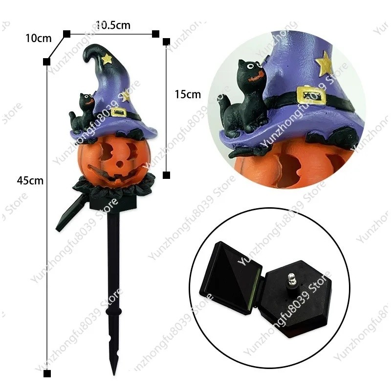 Halloween New Solar Resin Floor Plug Light Skull Pumpkin Outdoor Garden Light Decoration Light 9 SLJ - Image 2