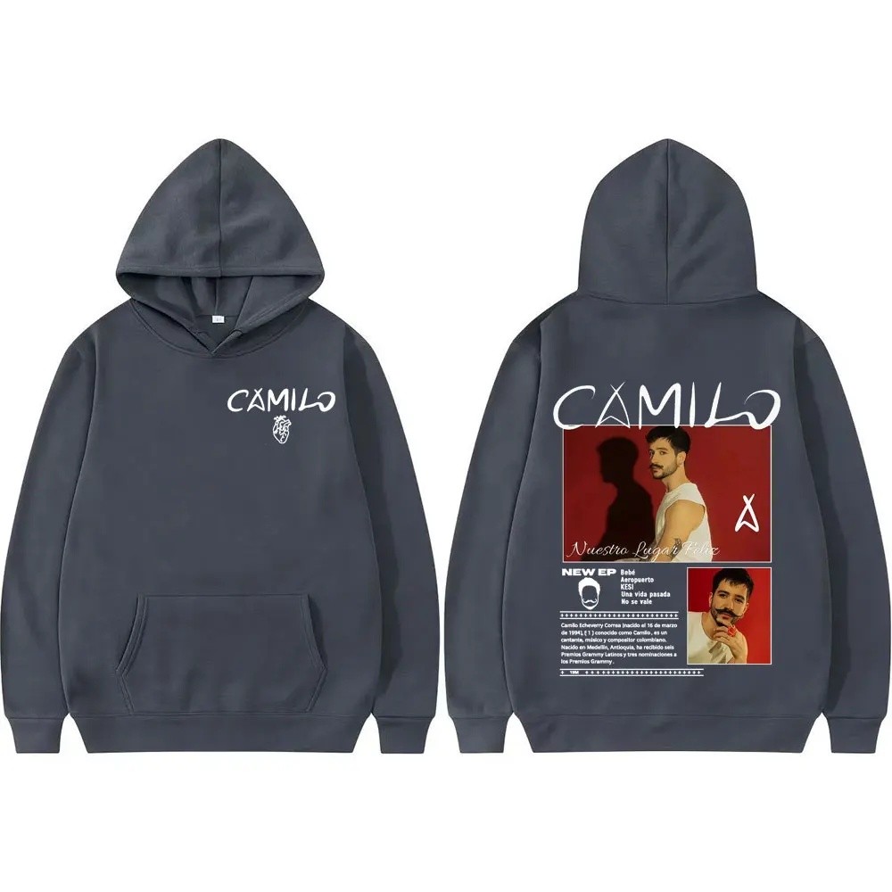 Singer Camilo Echeverry Ncestro Lugar Feliz Tour 2025 Merch Pullover Men Women Fashion 90s Vinta EVL - Image 4