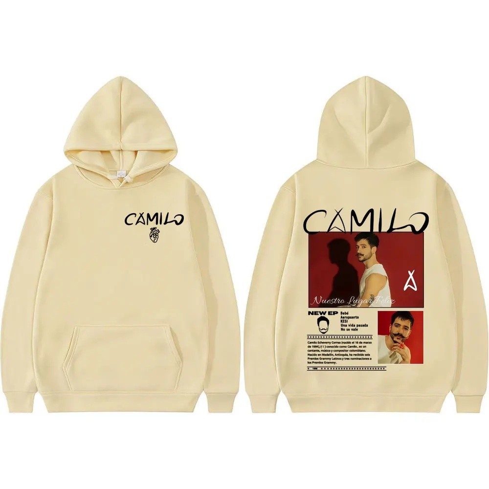 Singer Camilo Echeverry Ncestro Lugar Feliz Tour 2025 Merch Pullover Men Women Fashion 90s Vinta EVL - Image 5