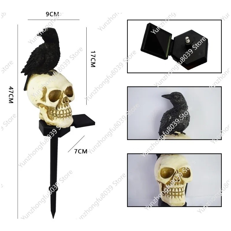 Halloween New Solar Resin Floor Plug Light Skull Pumpkin Outdoor Garden Light Decoration Light 9 SLJ