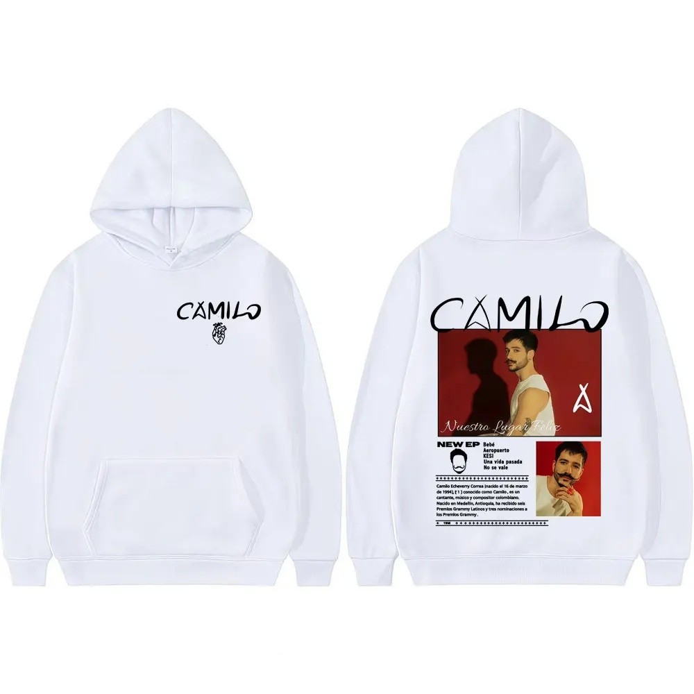 Singer Camilo Echeverry Ncestro Lugar Feliz Tour 2025 Merch Pullover Men Women Fashion 90s Vinta EVL - Image 2