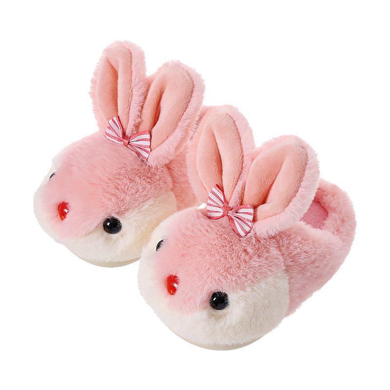 Children Cotton Slippers Girls Cute Indoor Anti-slip Girls Princess Autumn Winter Boys Rabbit Home Baby Slippers - Image 3