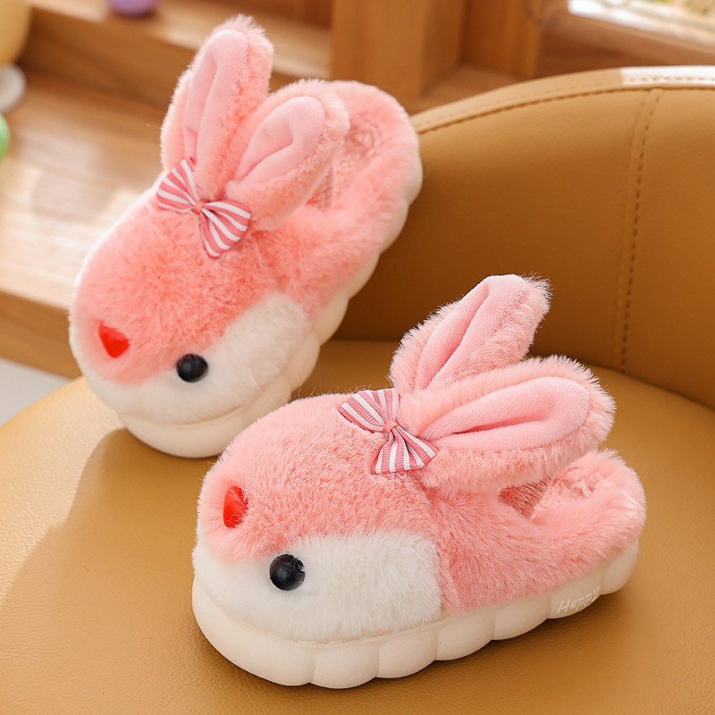Children Cotton Slippers Girls Cute Indoor Anti-slip Girls Princess Autumn Winter Boys Rabbit Home Baby Slippers