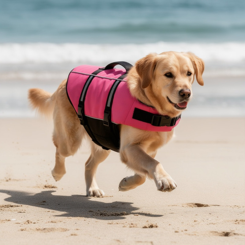 Dog Life Jacket High Reflective Strip Breathable Mesh Safety Buckle Beach Pool Small Large Dogs - Image 5