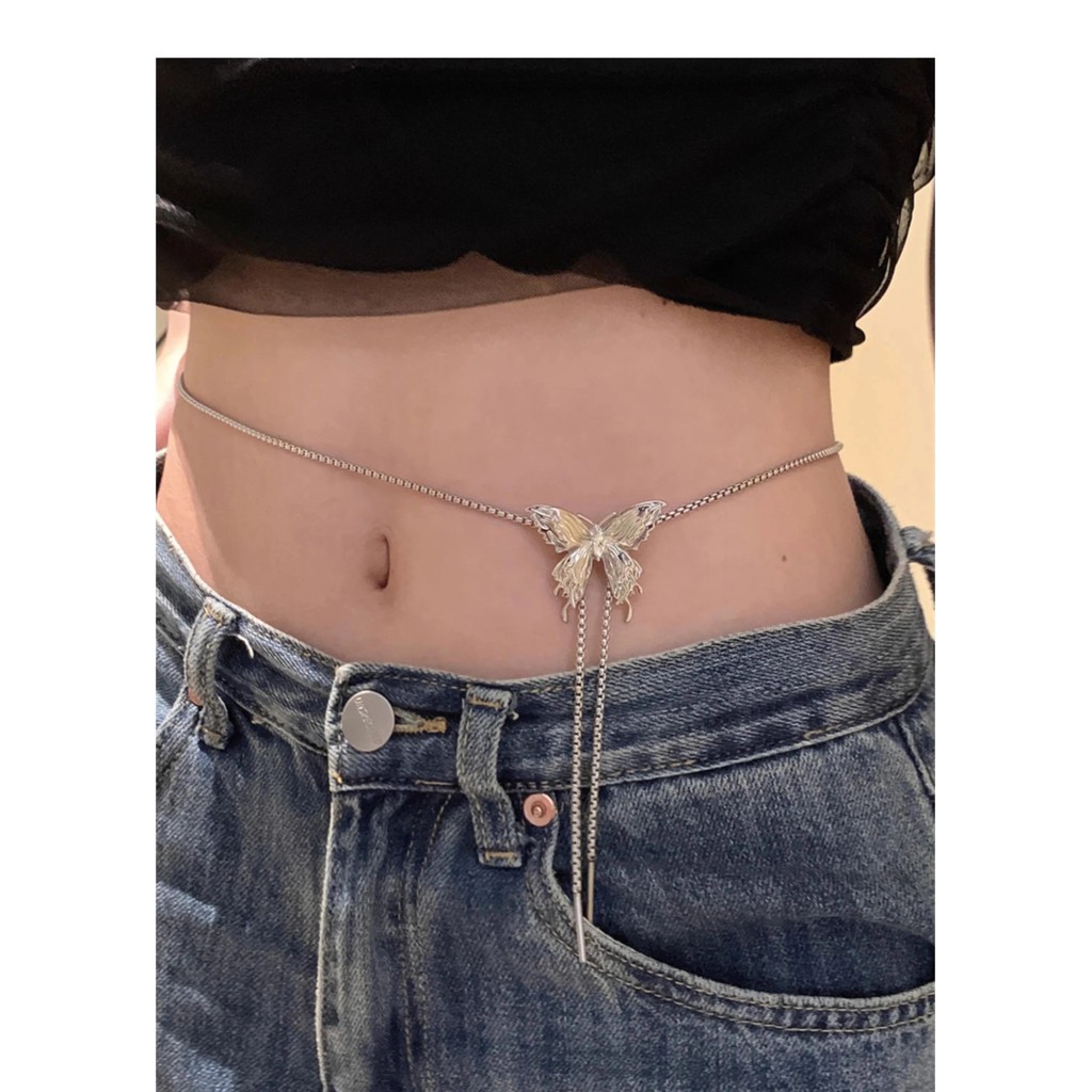 Fashion Crystal Stereoscopic Butterfly Pendant Necklaces Jewelry Adjustable Necklace Long Arm C EPJ - Image 2