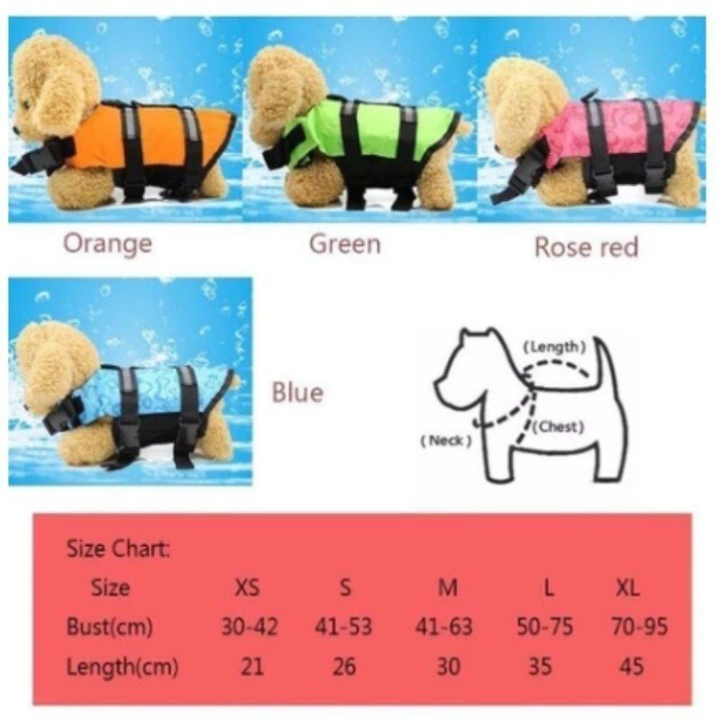 Dog Life Jacket High Reflective Strip Breathable Mesh Safety Buckle Beach Pool Small Large Dogs - Image 2