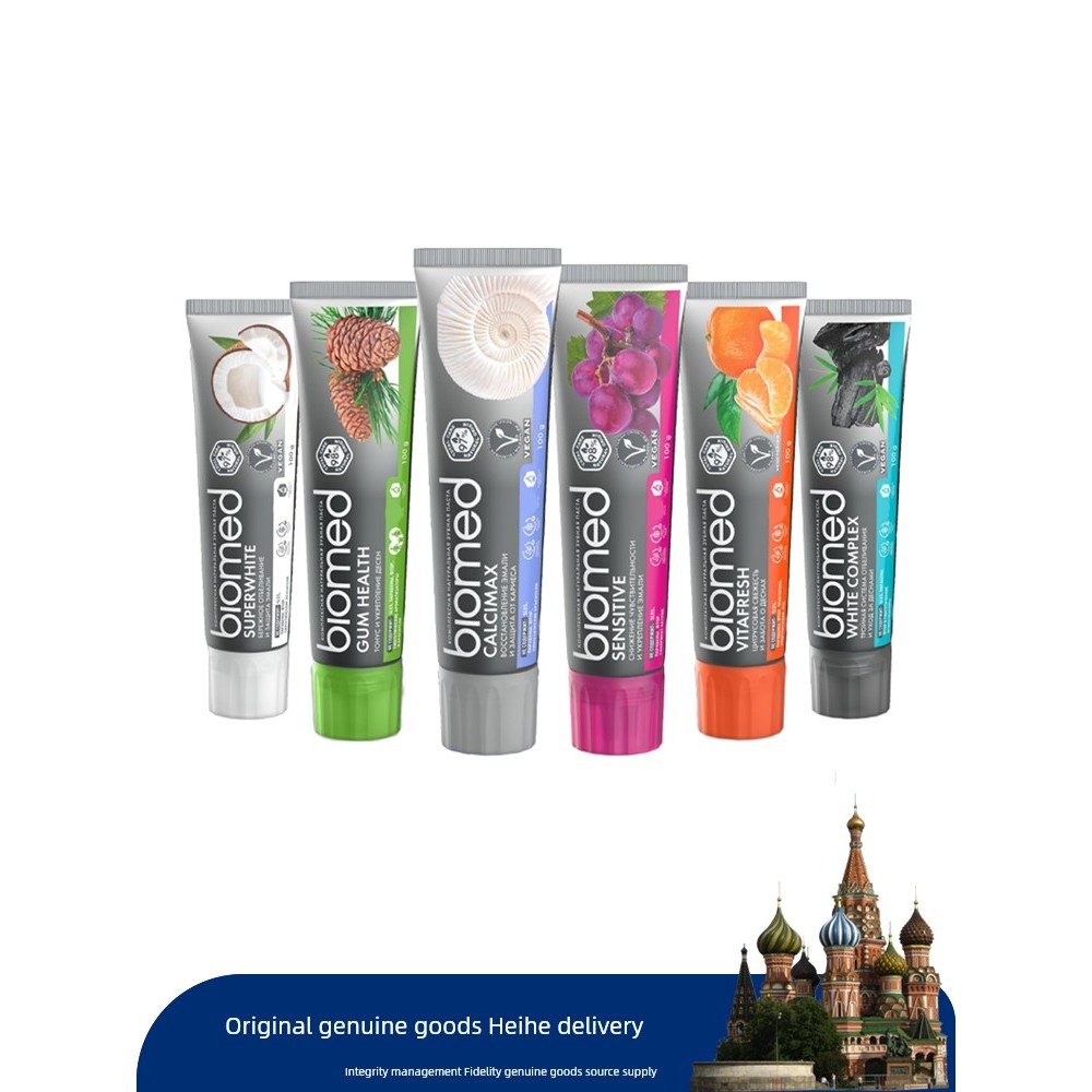 Russia Imported biomed Plant Fluoride-Free Toothpaste biomed Whitening Fresh Breath Gum Care 100g - Image 4
