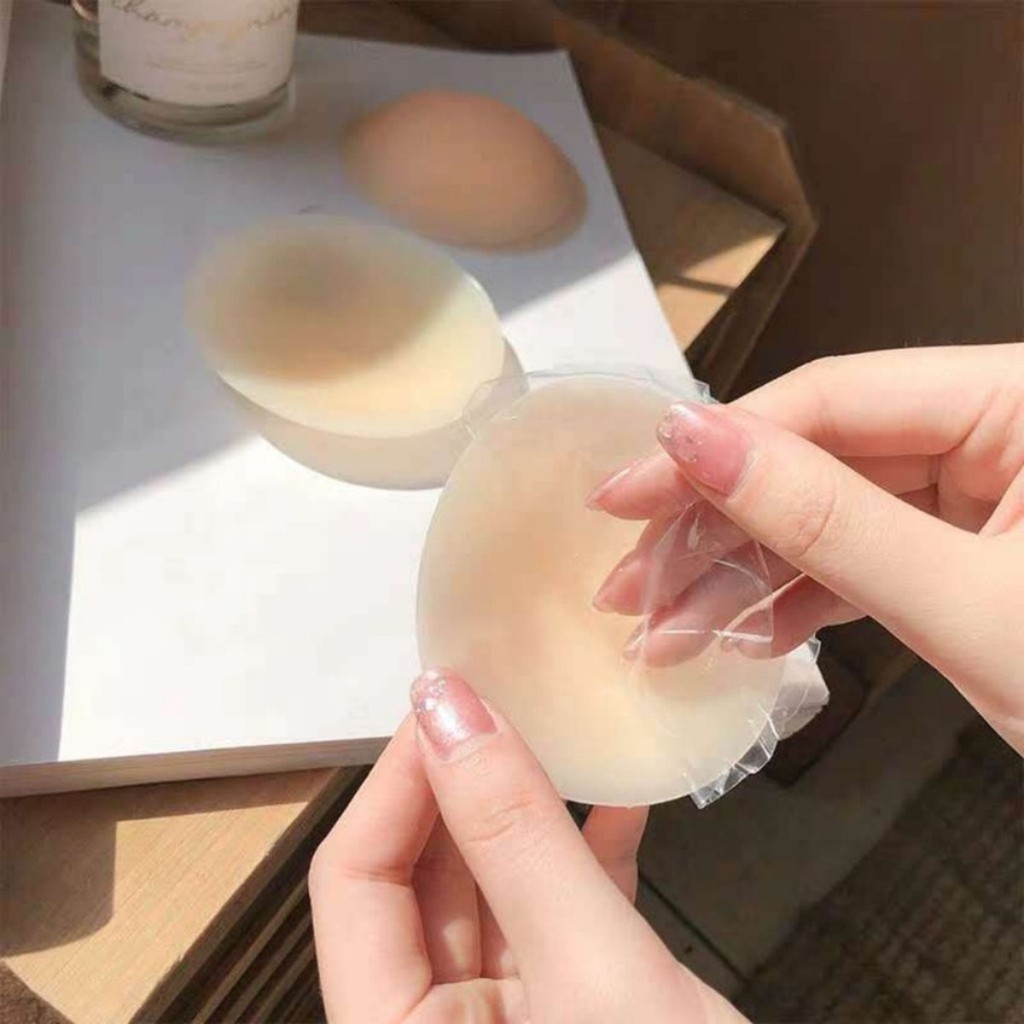 ZXYOUPING Women Silicone Nipple Stick Invisible Waterproof Self-adhesive Bra - Image 4