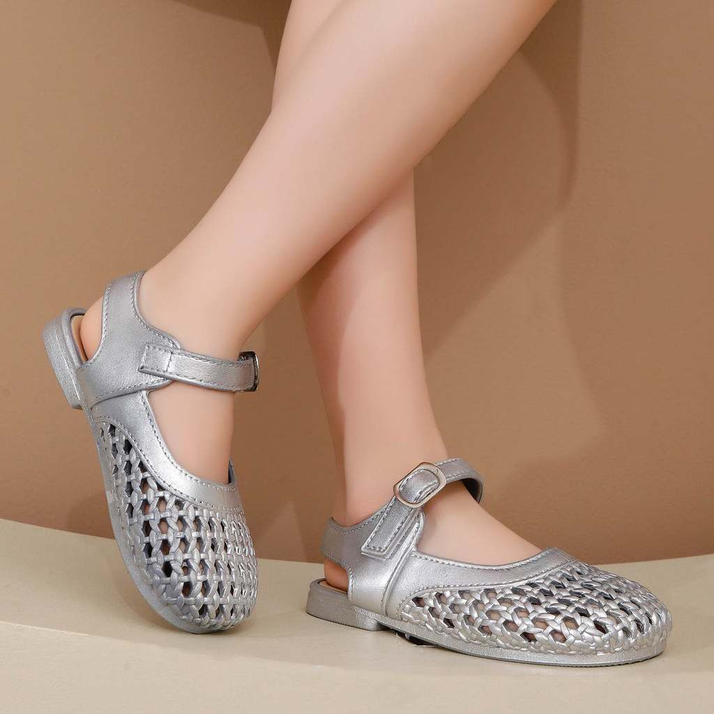 Girls' Summer Sandals 2025 New Style Children's Fashion Woven Shoes Flat Non-slip Soft Sole#2817 - Image 6