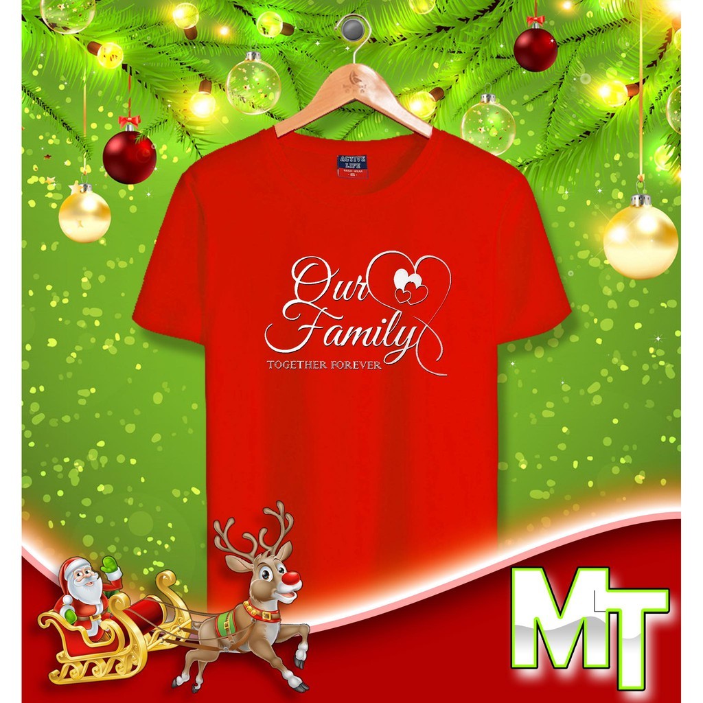 Our Family Christmas Design Shirt Cotton Fabric