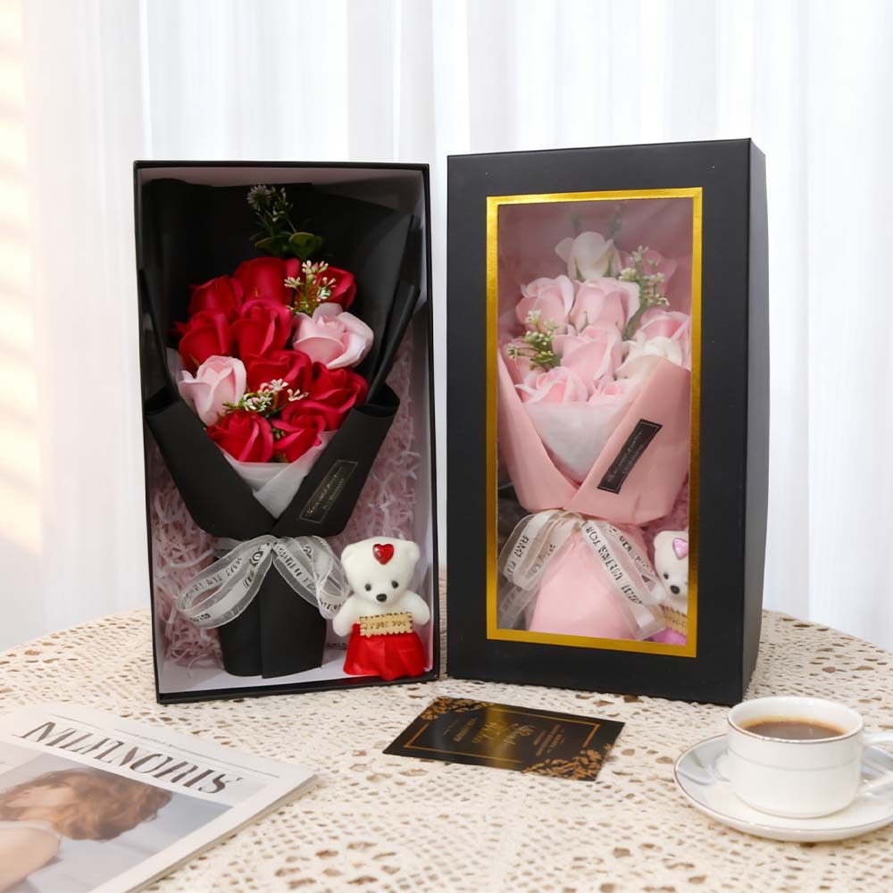 11/23PCS Rose Flower Gift Box With LED Light Eternal Bouquet Valentine's Day Christmas Birthday Gift - Image 7