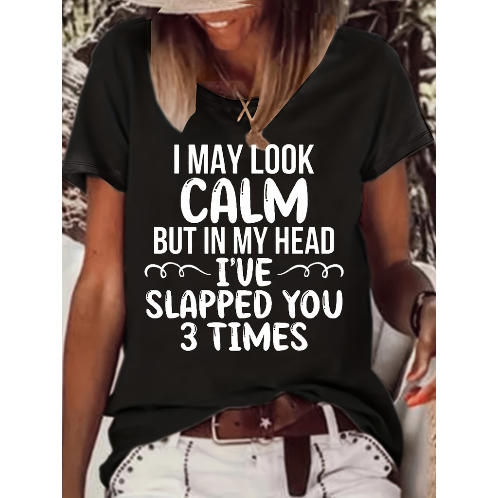 2023 Spring-Summer New Letter Print Round Neck Loose Fit Casual Women's T-Shirt - Comfortable and St