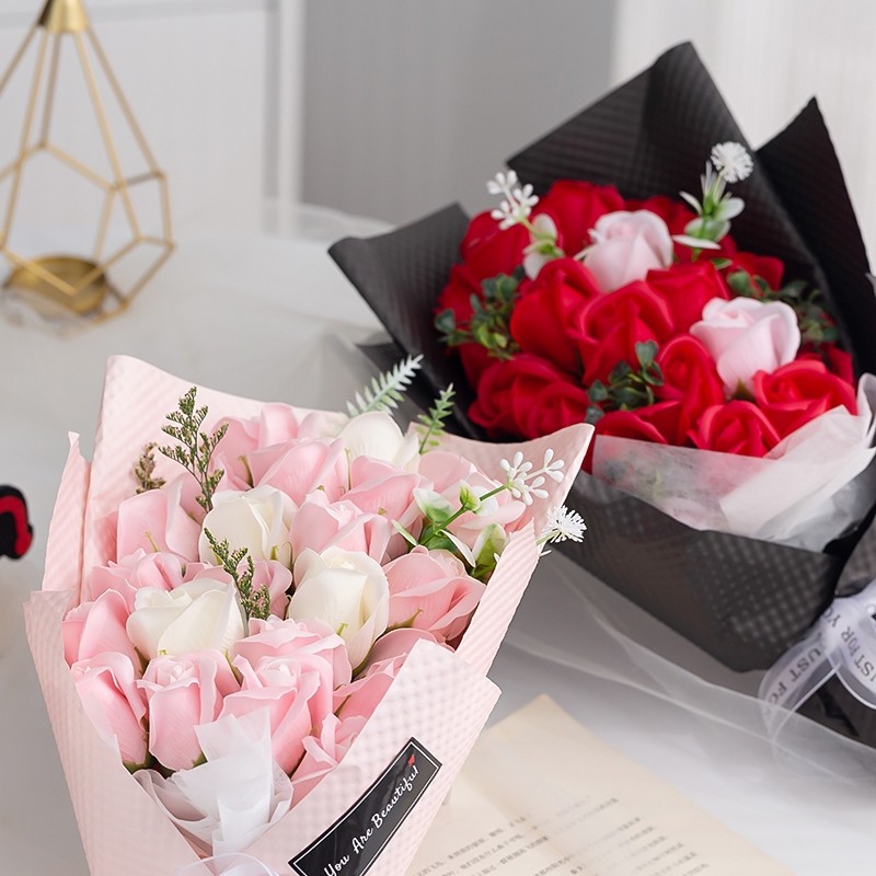 11/23PCS Rose Flower Gift Box With LED Light Eternal Bouquet Valentine's Day Christmas Birthday Gift - Image 2