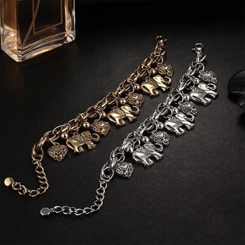 SYMart Boho Retro Elephant Heart Pendant Anklet Alloy Carved Bracelet Foot Ankle Chain Jewelry Gifts - Image 5