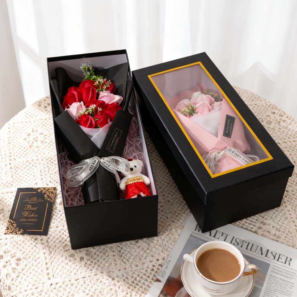 11/23PCS Rose Flower Gift Box With LED Light Eternal Bouquet Valentine's Day Christmas Birthday Gift - Image 6