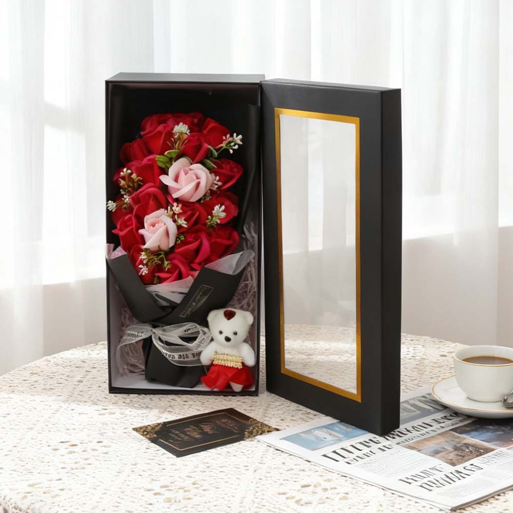 11/23PCS Rose Flower Gift Box With LED Light Eternal Bouquet Valentine's Day Christmas Birthday Gift - Image 5