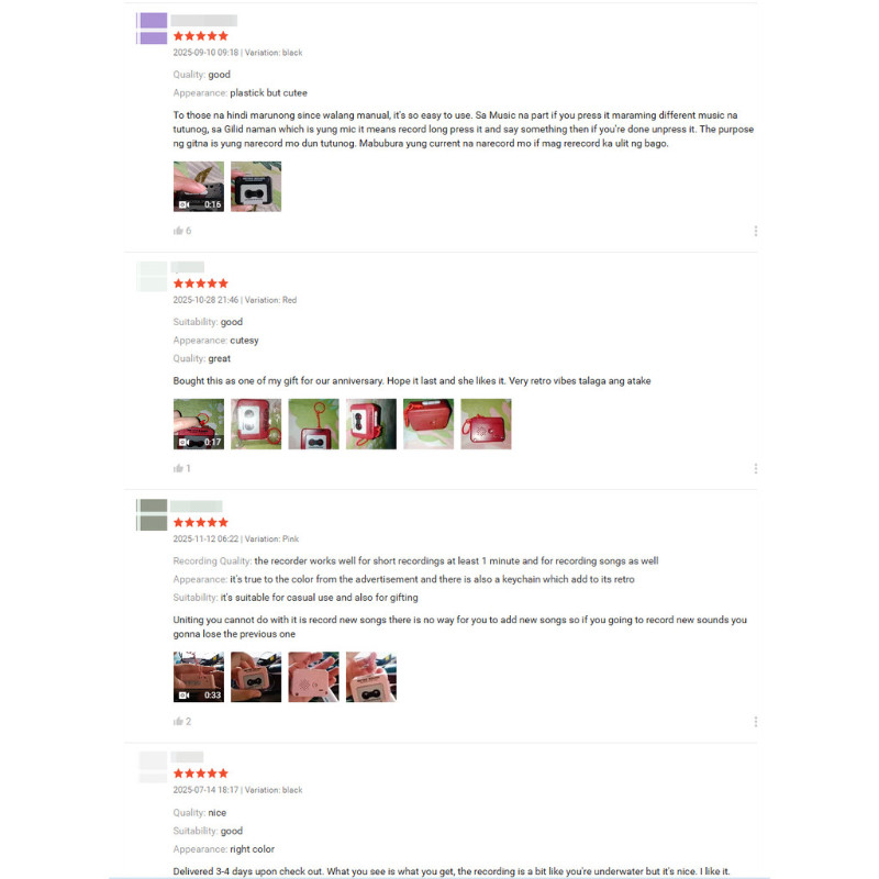 Retro Mini Tape Recorder Keychain Fun Singing Music Playing Keychain Bag Pendant Decoration Couple Friend Keychain Radio New Year gift Birthday Present Confession Gift - Image 8