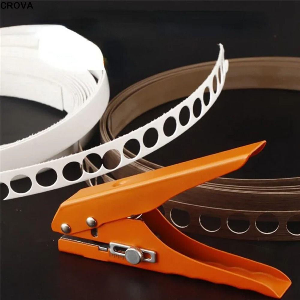 CROVA Punching Tool, 8MM 10MM 12MM 15MM Drill Screw Edge Banding Punch Plier, Effortless Leather Hole Punch Woodworking Alloy Card Corner Round Puncher Credit