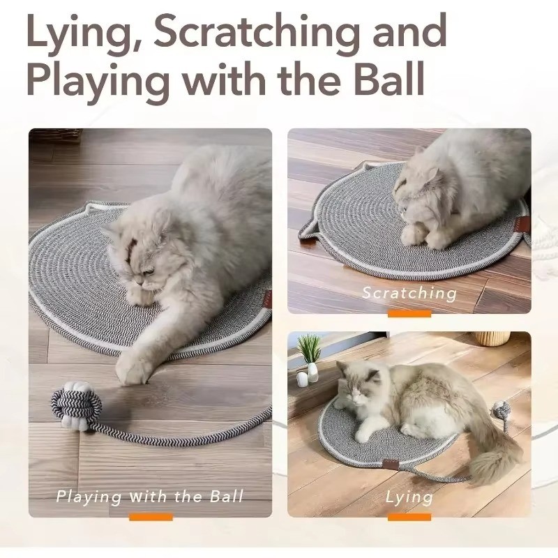 Cotton Rope Cat Scratcher Board Cat Scratching Post Mat Toy Bed Mat Claw Sharpener Scrapers - Image 4
