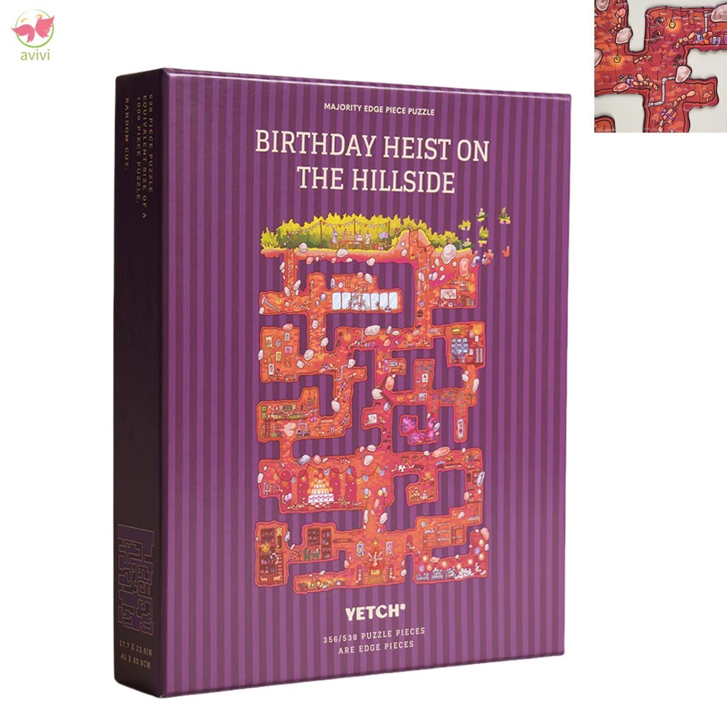Birthday Heist Jigsaw Puzzle Hillside Scene Party Game Educational Toy - Image 2