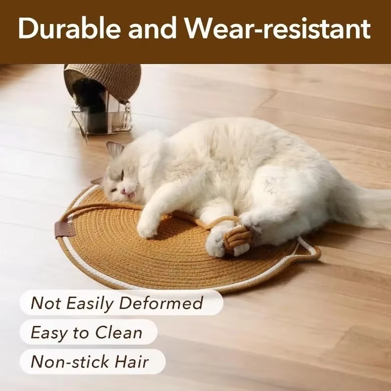 Cotton Rope Cat Scratcher Board Cat Scratching Post Mat Toy Bed Mat Claw Sharpener Scrapers - Image 2