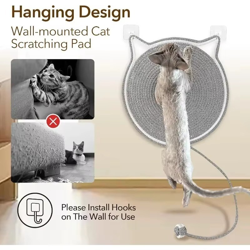 Cotton Rope Cat Scratcher Board Cat Scratching Post Mat Toy Bed Mat Claw Sharpener Scrapers