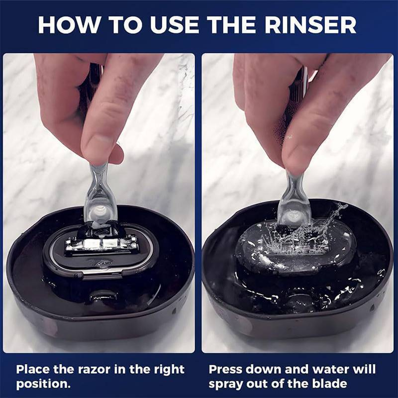 Rinser Cleaner for Head Shaving Razors Efficient Water Saving Plastic Rack - Image 4