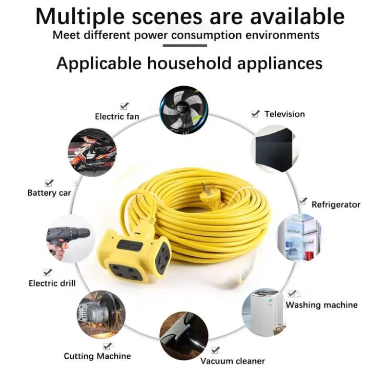 Extra long extension cord with switch and durable power strip - Image 8