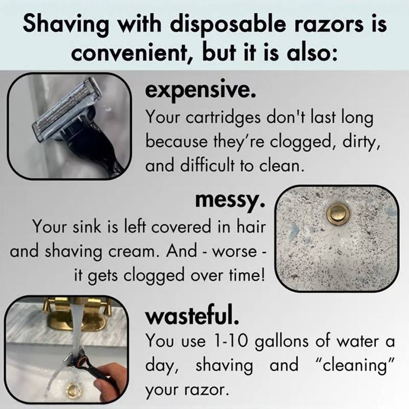 Rinser Cleaner for Head Shaving Razors Efficient Water Saving Plastic Rack - Image 3