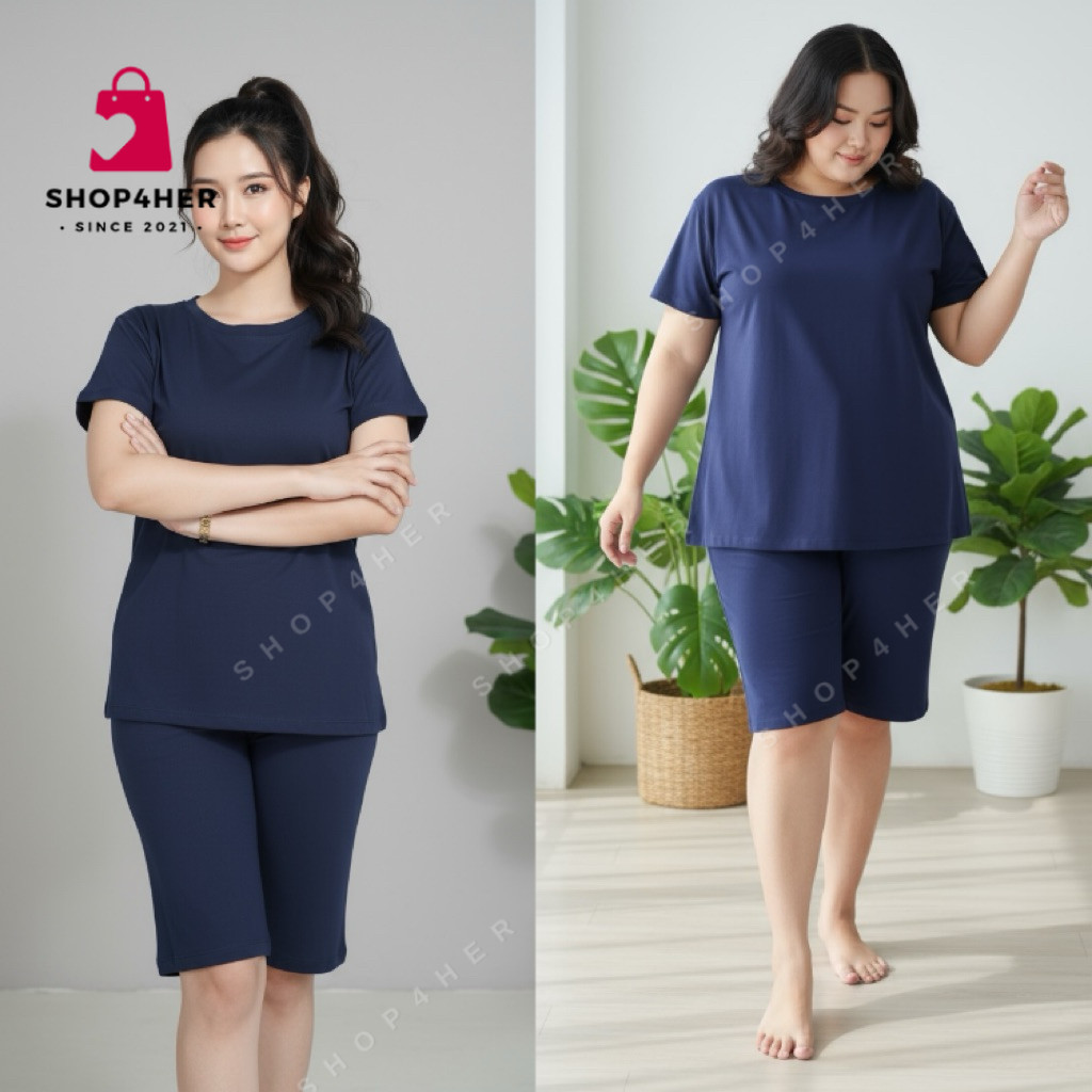 Shop4Her | KATHERINE Plain Colors Tshirt and Tokong Terno for Plus Size and Free Size Women Spandex — view 5