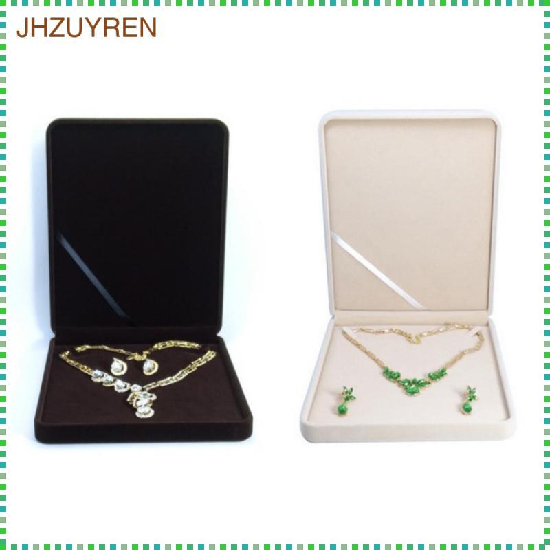[jhzuyren] Soft Velvet Necklace Box Case with Lid Travel Jewelry Storage Organizer - Image 5