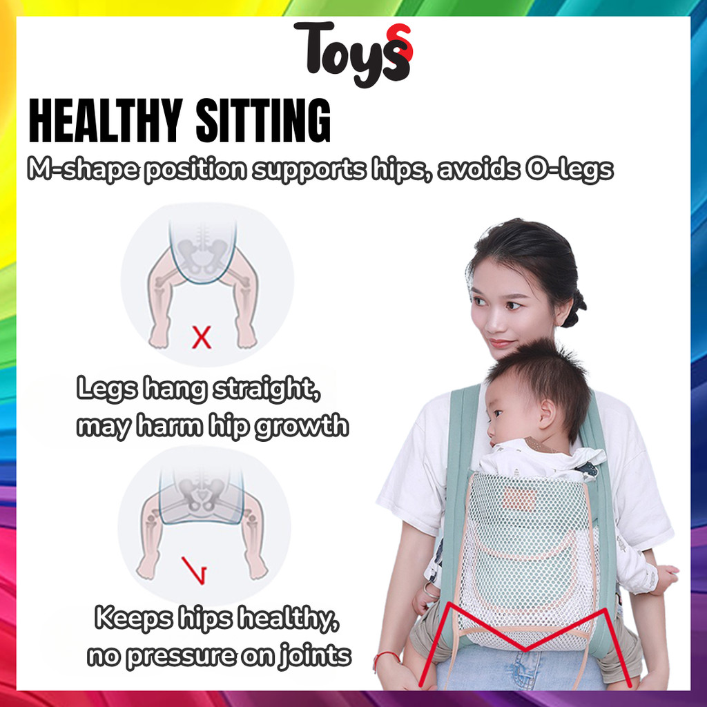 Toyss Ergonomic Baby Carrier Dukung Pendukung Baby Baby Carrier Toddler Carrier Gendong Baby Baba Sling Baby Carrier — view 3