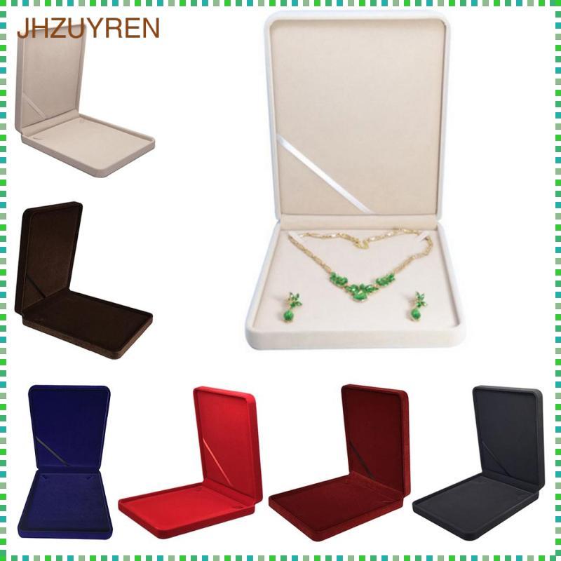 [jhzuyren] Soft Velvet Necklace Box Case with Lid Travel Jewelry Storage Organizer - Image 3