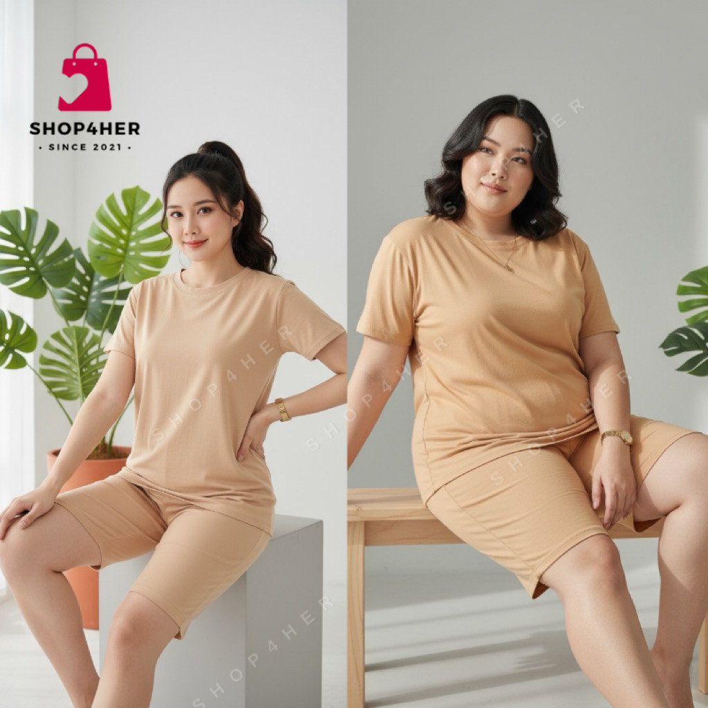 Shop4Her | KATHERINE Plain Colors Tshirt and Tokong Terno for Plus Size and Free Size Women Spandex — view 7