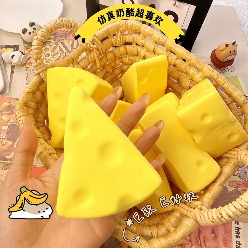 Soft Slow Rebound Cheese Cube Realistic Silicone Squeeze Stress Relief Gadget Desk Office Accessory Funny Anti-Anxiety - Image 2