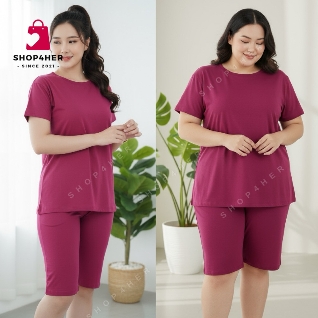 Shop4Her | KATHERINE Plain Colors Tshirt and Tokong Terno for Plus Size and Free Size Women Spandex — view 4
