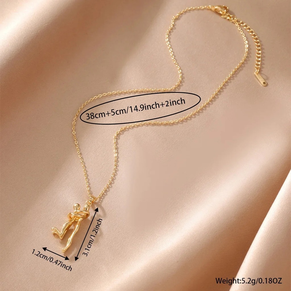Original Couple Embrace Pendant Necklace Women's Black Fashion Copper Micro-Set Pendant Couple N FB2 - Image 3