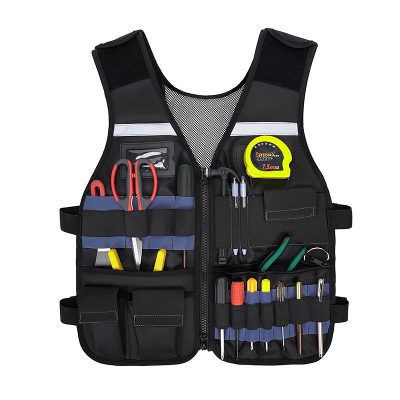 Emergency Reflective Clothes Work Vest Multifunctional Construction Site Tool Vest Mesh Electrician Construction Safety Vest