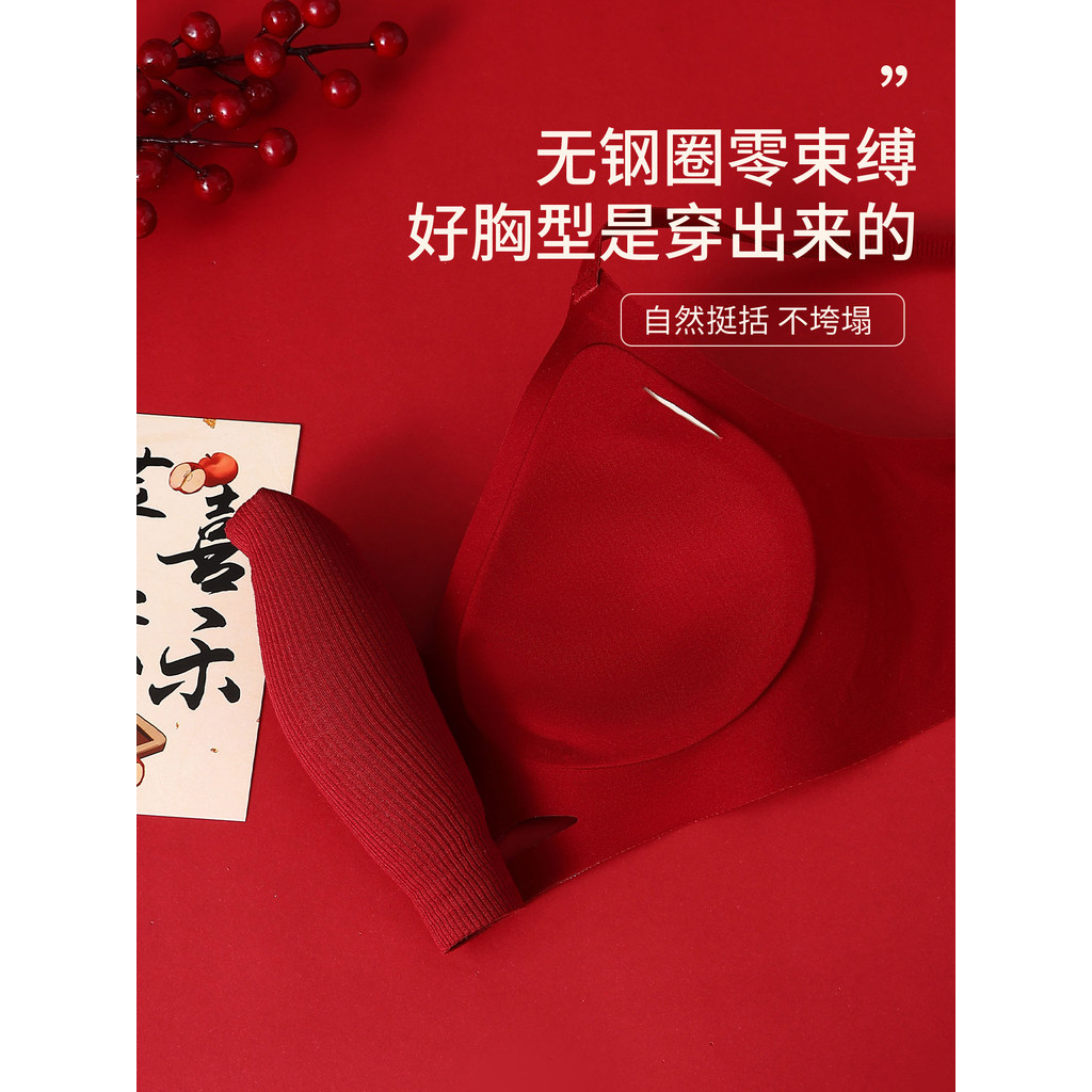 Cat's Benming Year Red Underwear Women's Small Breasts Gathering Push-up Breasts 2026 Year of the Horse Gift Box Bra Panty Set - Image 4